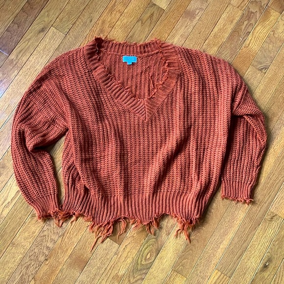 Dark Orange/Rust Color Pink Lily Sweater - Picture 2 of 3